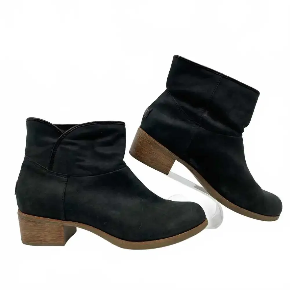 UGG Black Leather Ankle Boots | Women’s Size 11 Regular